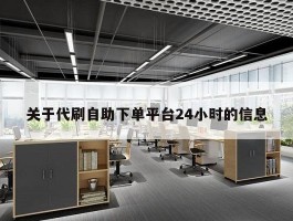 关于代刷自助下单平台24小时的信息