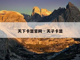天下卡盟官网 - 天子卡盟