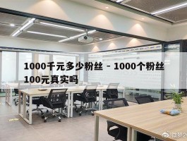 1000千元多少粉丝 - 1000个粉丝100元真实吗