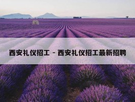 西安礼仪招工 - 西安礼仪招工最新招聘