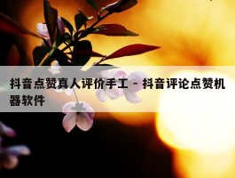 抖音点赞真人评价手工 - 抖音评论点赞机器软件