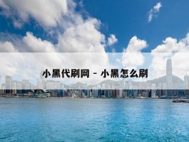 小黑代刷网 - 小黑怎么刷