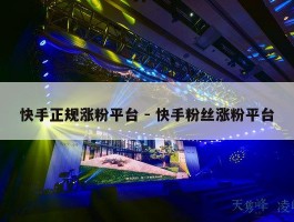 快手正规涨粉平台 - 快手粉丝涨粉平台